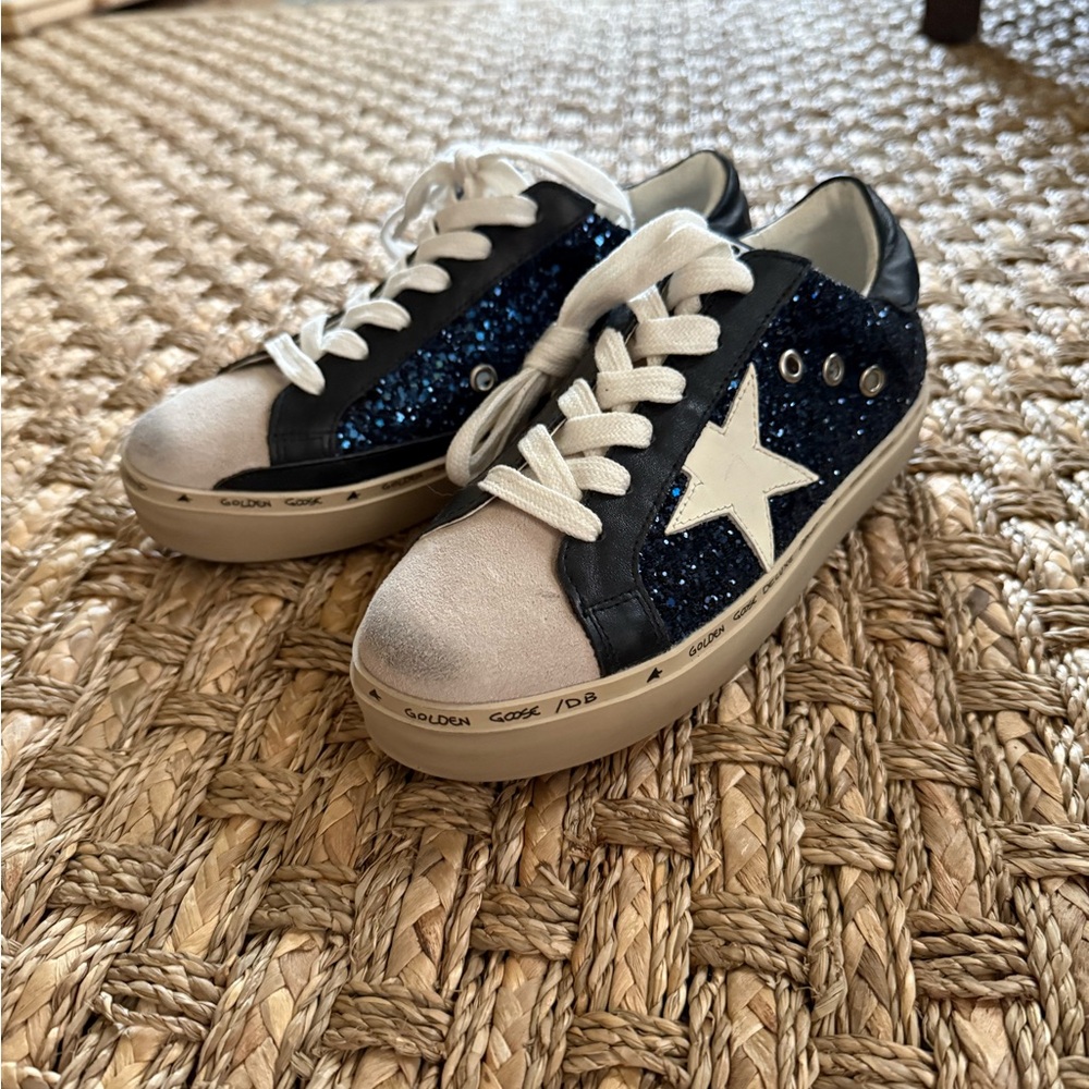 Black and Blue Glitter Sneakers